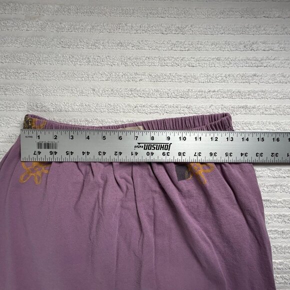 Vintage Blue Fish Hand Printed Organic Cotton Maxi Skirt Size 1 Purple Pull-On - Picture 6 of 8